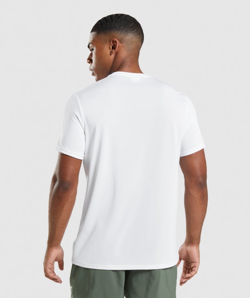 Men's Gymshark Arrival Regular Fit T-Shirts White | CA 1D0N76